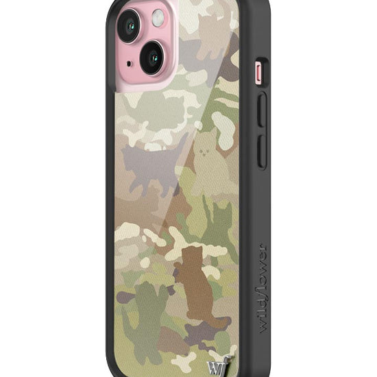 Wildflower Cat Camo iPhone 15 Case