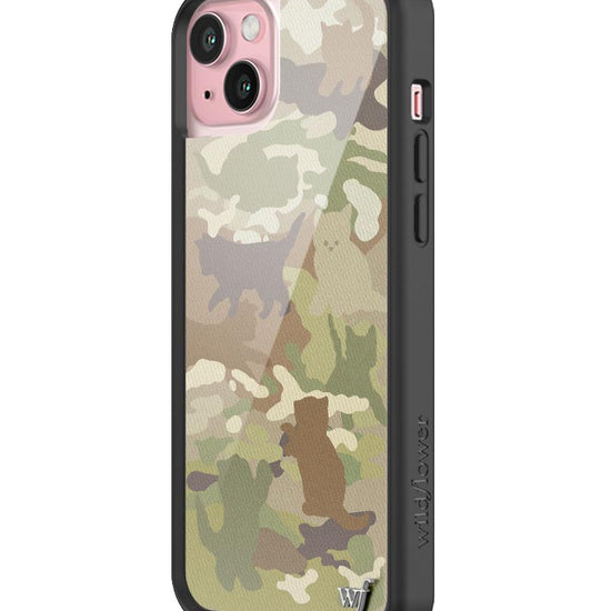 Wildflower Cat Camo iPhone 15 Plus Case