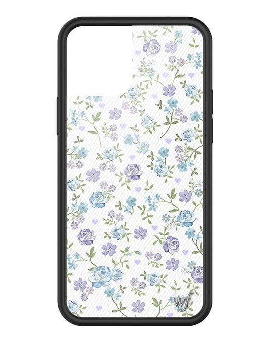 wildflower lilac and blue floral iphone 12 & 12 pro case