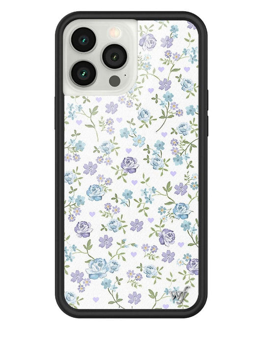 wildflower lilac and blue floral iphone 13 pro max case