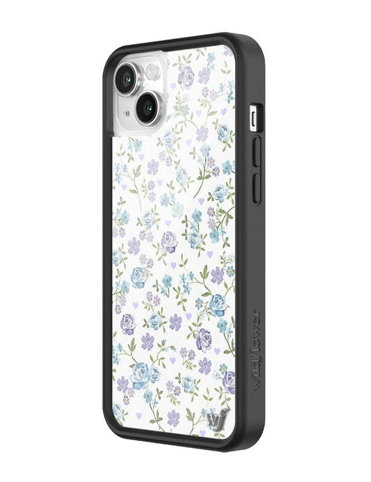 wildflower lilac and blue floral iphone 14 