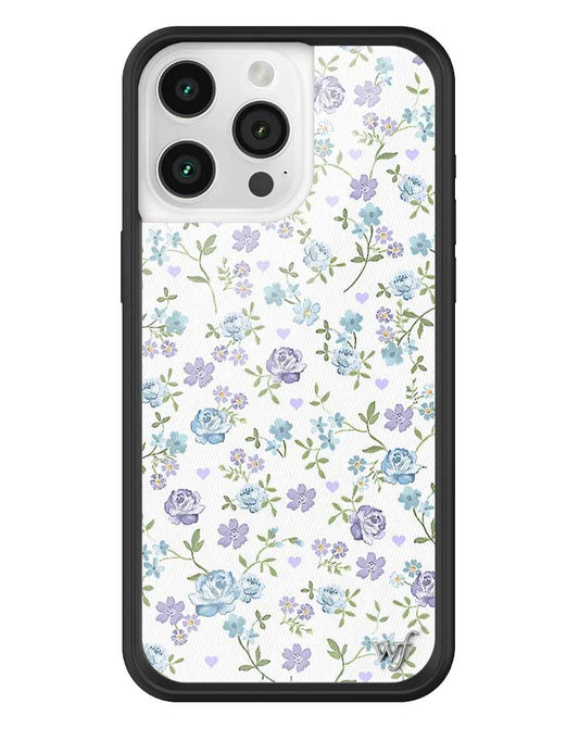 wildflower lilac and blue floral iphone 15 pro max case