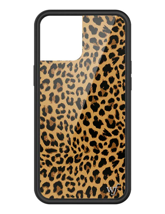 Wildflower iPhone case 12 Pro Max Meow Leopard Black Tan