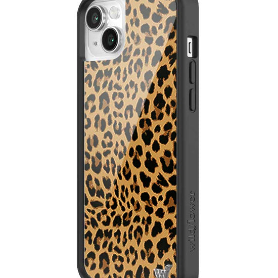 Wildflower iPhone case 13 Meow Leopard Black Tan 2