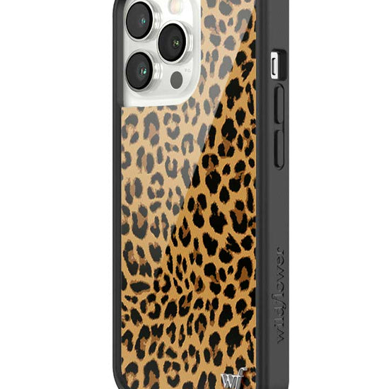 Wildflower iPhone case 13 Pro Meow Leopard Black Tan 2