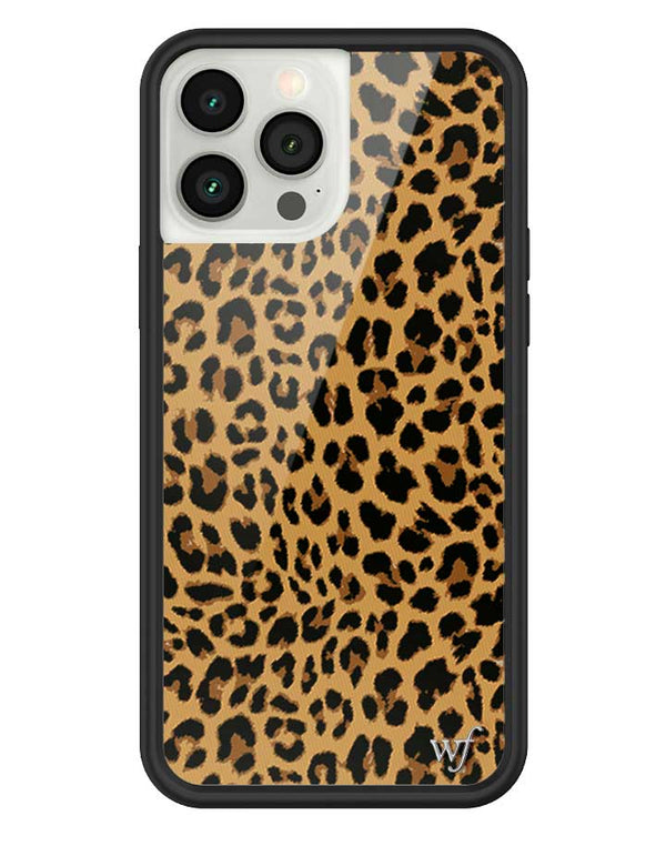 Wildflower iPhone case 13 Pro Max Meow Leopard Black Tan