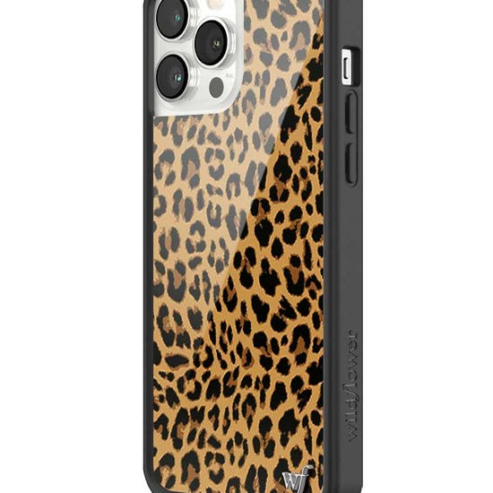 Wildflower iPhone case 13 Pro Max Meow Leopard Black Tan 2