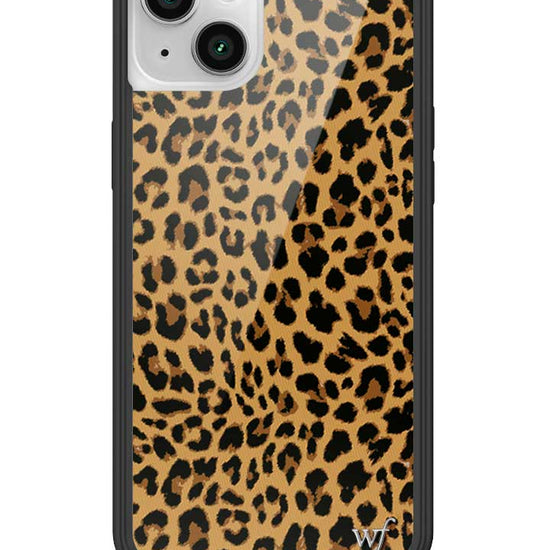 Wildflower iPhone case 14 Plus Meow Leopard Black Tan