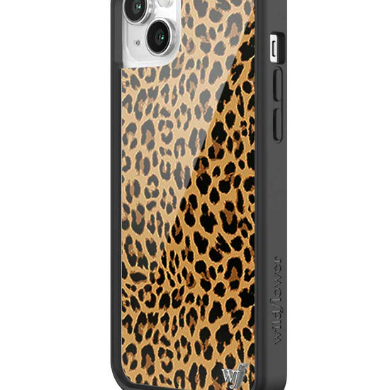 Wildflower iPhone case 14 Plus Meow Leopard Black Tan