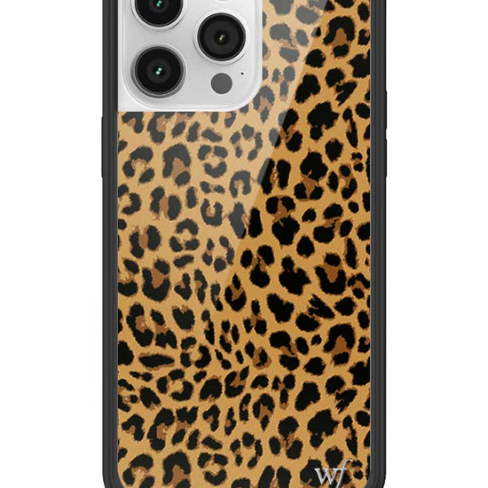 Wildflower iPhone case 14 Pro Max Meow Leopard Black Tan