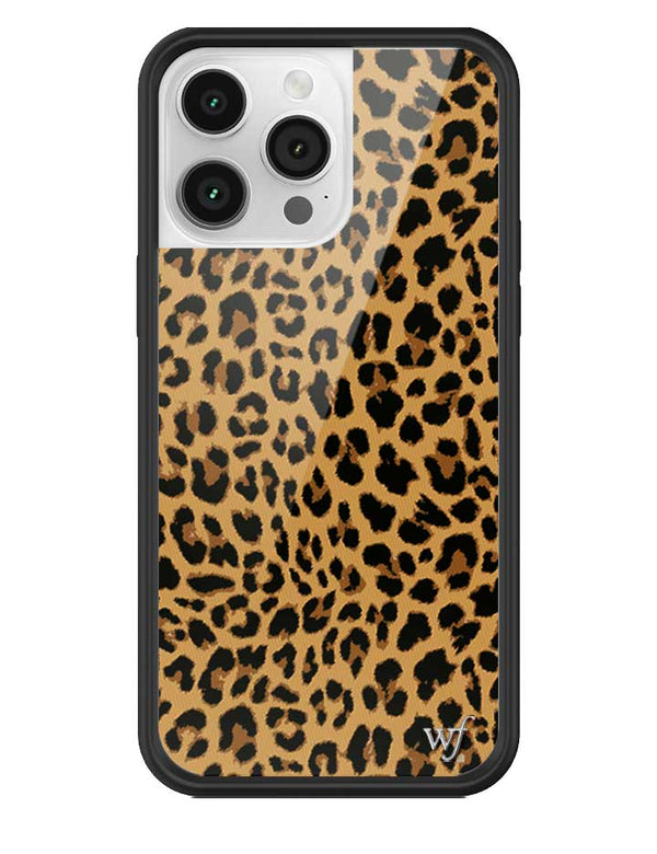 Wildflower iPhone case 14 Pro Max Meow Leopard Black Tan