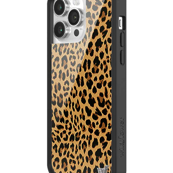 Wildflower iPhone case 14 Pro Max Meow Leopard Black Tan 2