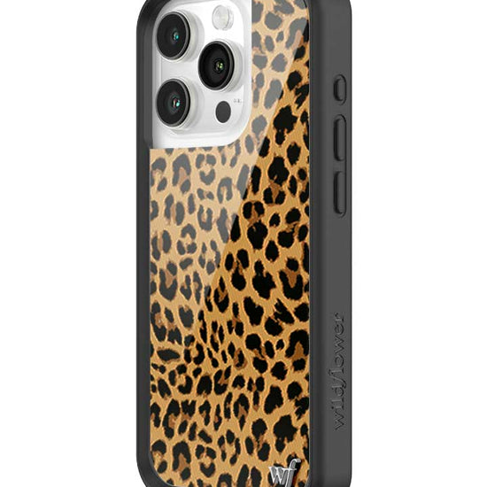 Wildflower iPhone case 15 Pro Meow Leopard Black Tan 2