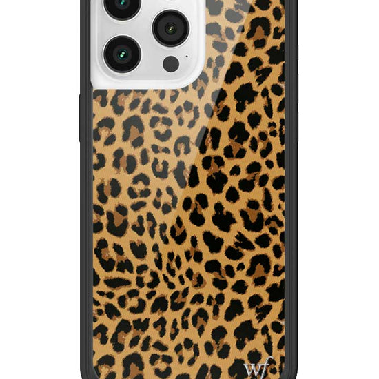 Wildflower iPhone case 15 Pro Max Meow Leopard Black Tan