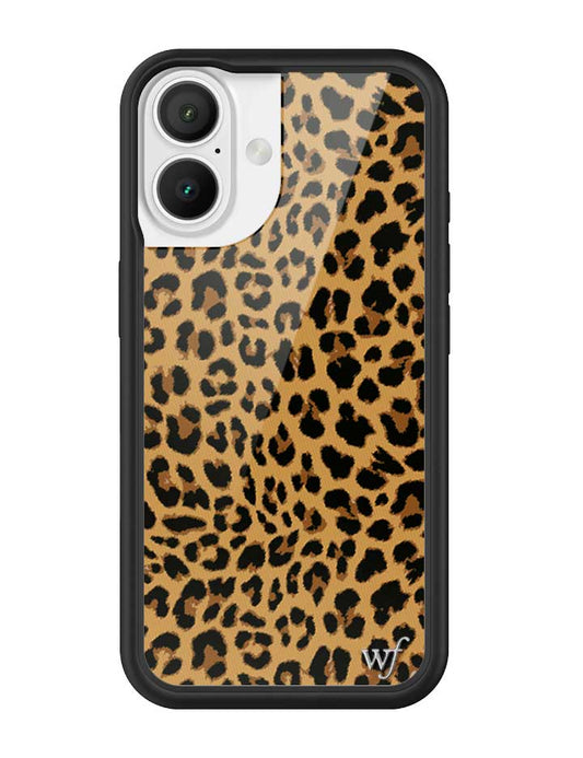 Wildflower iPhone case 16 Meow Leopard Black Tan