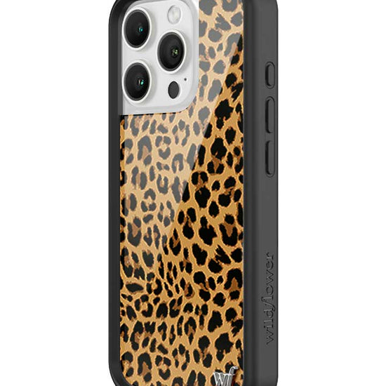 Wildflower iPhone case 16 Pro Meow Leopard Black Tan