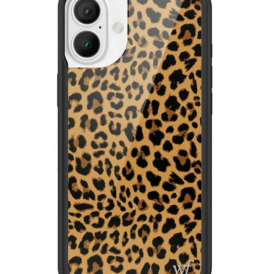 Wildflower iPhone case 16 Plus Meow Leopard Black Tan