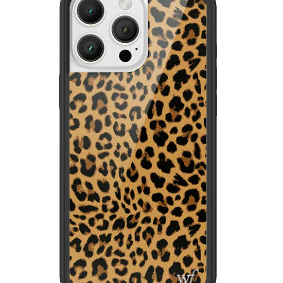 Wildflower iPhone case 16 Pro Max Meow Leopard Black Tan