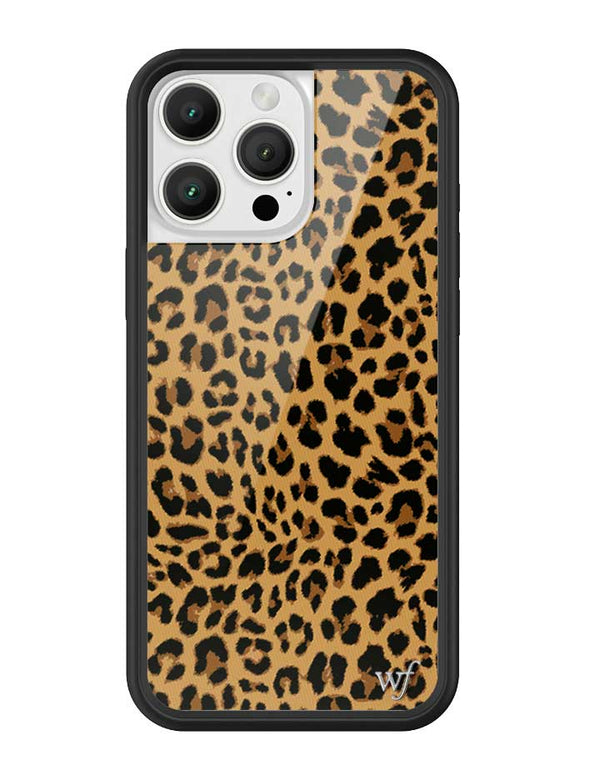 Wildflower iPhone case 16 Pro Max Meow Leopard Black Tan