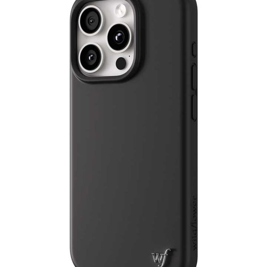 Wildflower iPhone case 15 Pro Black MagSafe Sleek Black