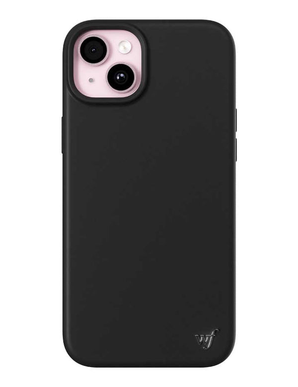 Wildflower iPhone case 15 Plus Black MagSafe Sleek Black