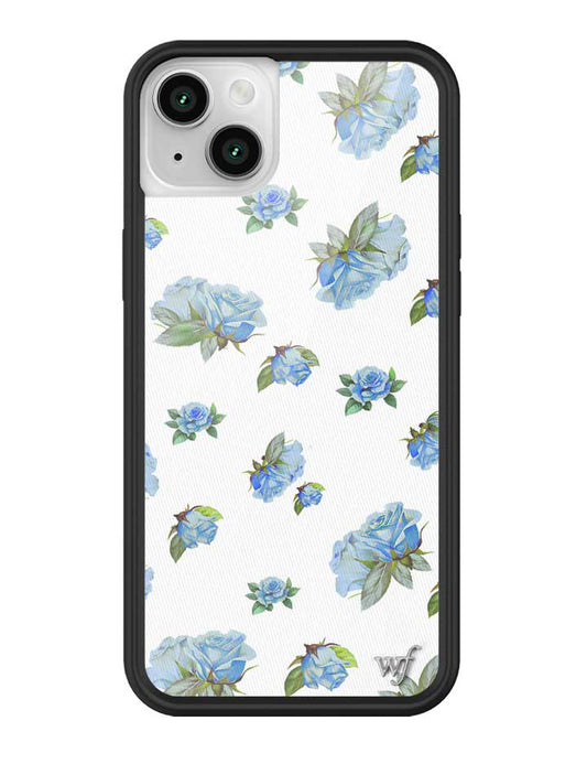 Wildflower iPhone case 13 Moonlight Rose Floral Cute Blue