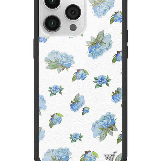 Wildflower iPhone case 14 Pro Max Moonlight Rose Floral Cute Blue