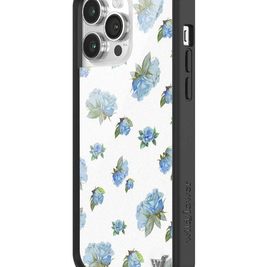 Wildflower iPhone case 14 Pro Max Moonlight Rose Floral Cute Blue