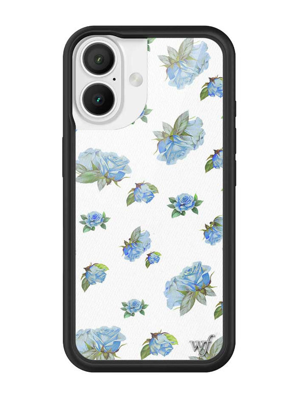 Wildflower iPhone case 16 Moonlight Rose Floral Cute Blue