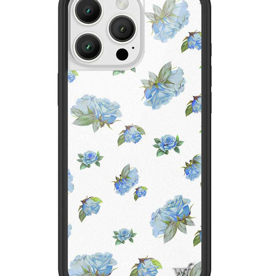 Wildflower iPhone case 16 Pro Max Moonlight Rose Floral Cute Blue