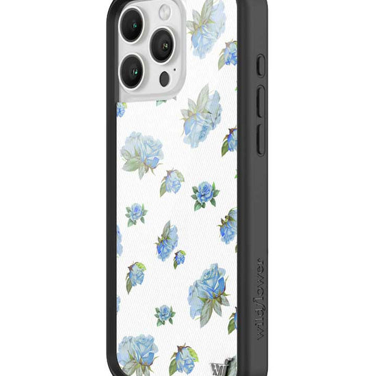 Wildflower iPhone case 16 Pro Max Moonlight Rose Floral Cute Blue