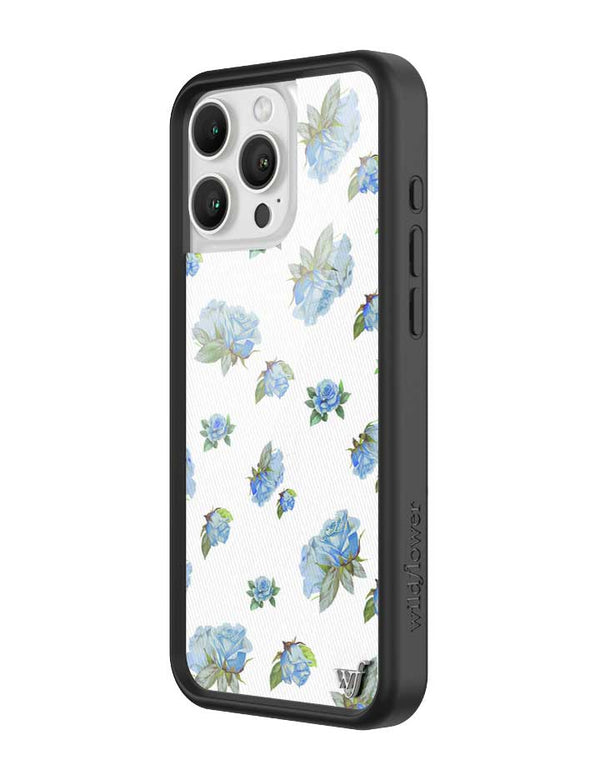 Wildflower iPhone case 16 Pro Max Moonlight Rose Floral Cute Blue