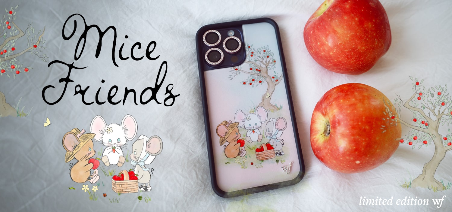 Mice Friends desktop banner with iphone case