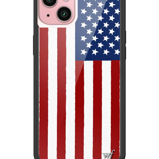 Wildflower American Flag iPhone 15 Plus Case