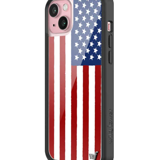 Wildflower American Flag iPhone 15 Plus Case