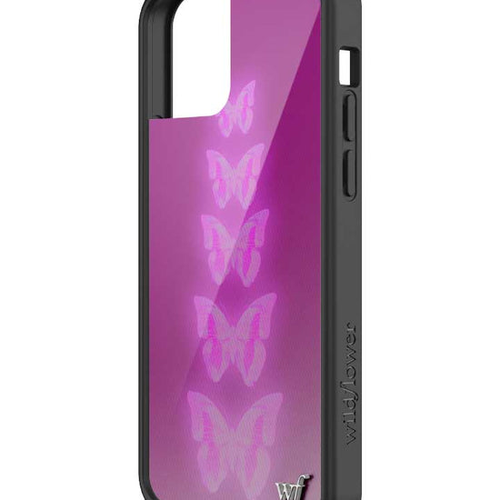 Wildflower iPhone case 12 and 12 Pro  Neon Butterfly Plum Pink Cute