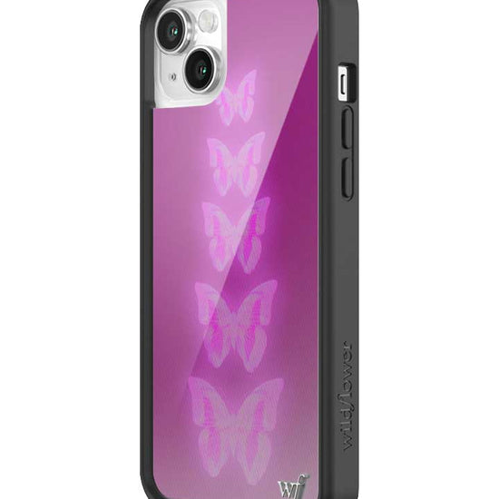 Wildflower iPhone case 13 Neon Butterfly Plum Pink Cute