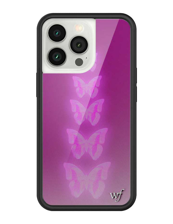 Wildflower iPhone case 13 Pro Neon Butterfly Plum Pink Cute