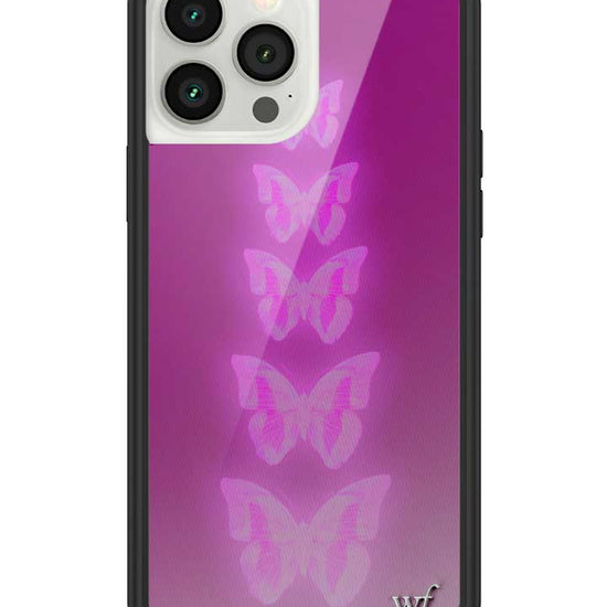 Wildflower iPhone case 13 Pro Max Neon Butterfly Plum Pink Cute