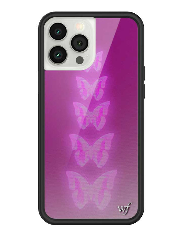 Wildflower iPhone case 13 Pro Max Neon Butterfly Plum Pink Cute