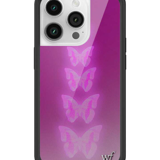 Wildflower iPhone case 14 Pro Neon Butterfly Plum Pink Cute