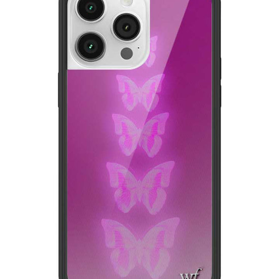 Wildflower iPhone case 14 Pro Max Neon Butterfly Plum Pink Cute