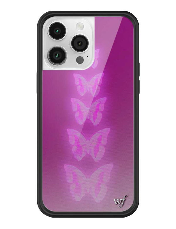 Wildflower iPhone case 14 Pro Max Neon Butterfly Plum Pink Cute