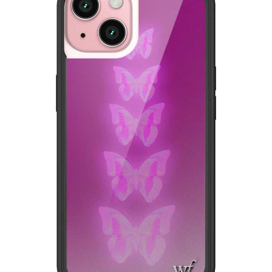 Wildflower iPhone case 15 Neon Butterfly Plum Pink Cute