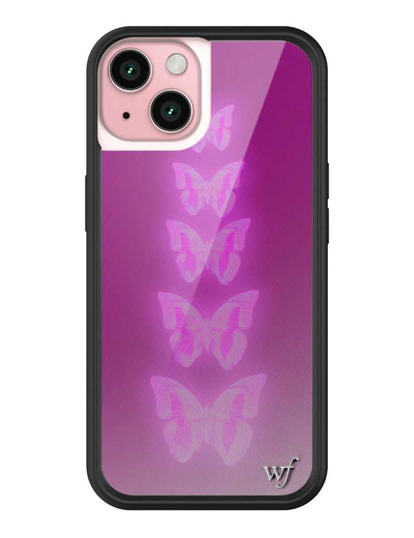 Wildflower iPhone case 15 Neon Butterfly Plum Pink Cute