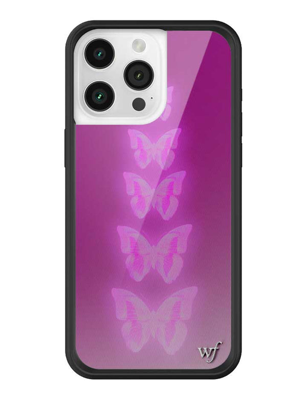 Wildflower iPhone case 15 Pro Max Neon Butterfly Plum Pink Cute