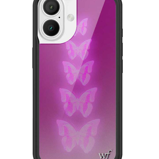 Wildflower iPhone case 16 Neon Butterfly Plum Pink Cute