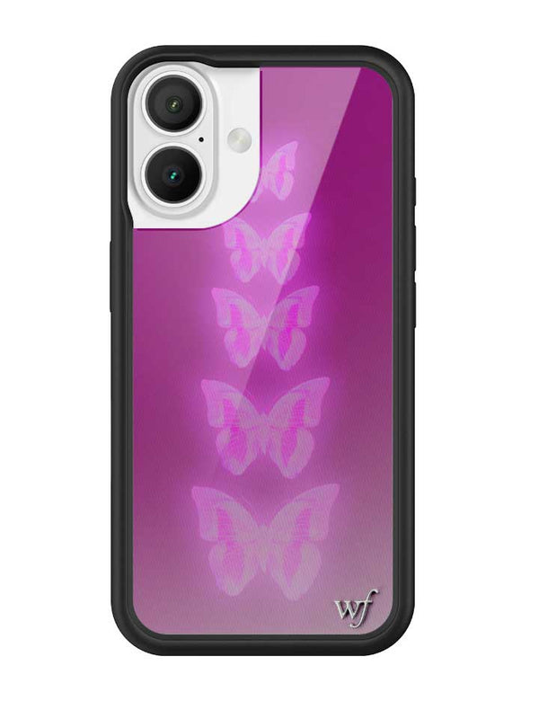 Wildflower iPhone case 16 Neon Butterfly Plum Pink Cute