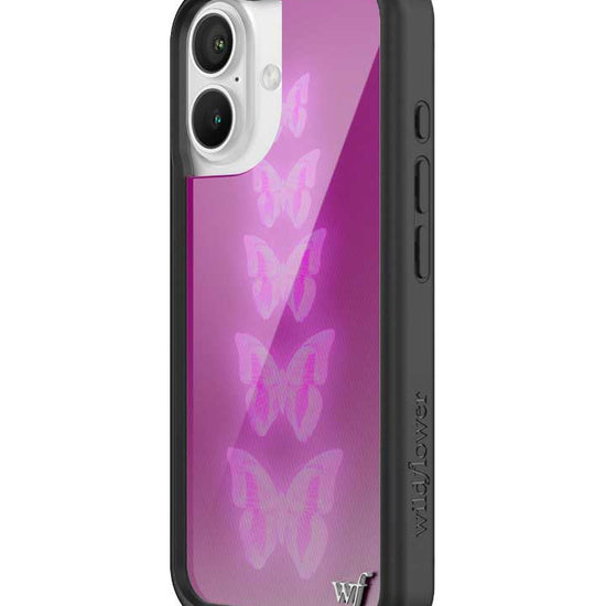 Wildflower iPhone case 16 Neon Butterfly Plum Pink Cute