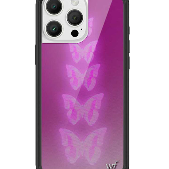 Wildflower iPhone case 16 Pro Max Neon Butterfly Plum Pink Cute